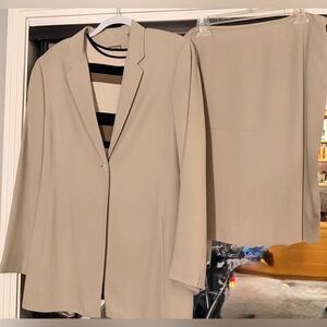 Valerie Stevens Taupe Beige Blazer and Skirt Set